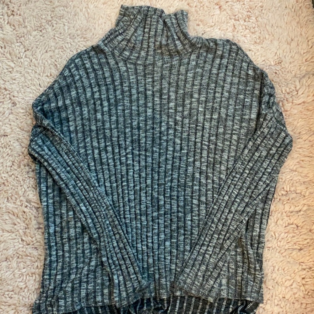 Black and grey turtleneck sweater